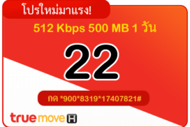 สมัครเน็ตทรู 22 บาท รายวัน 24 ชั่วโมง 512 Kbps